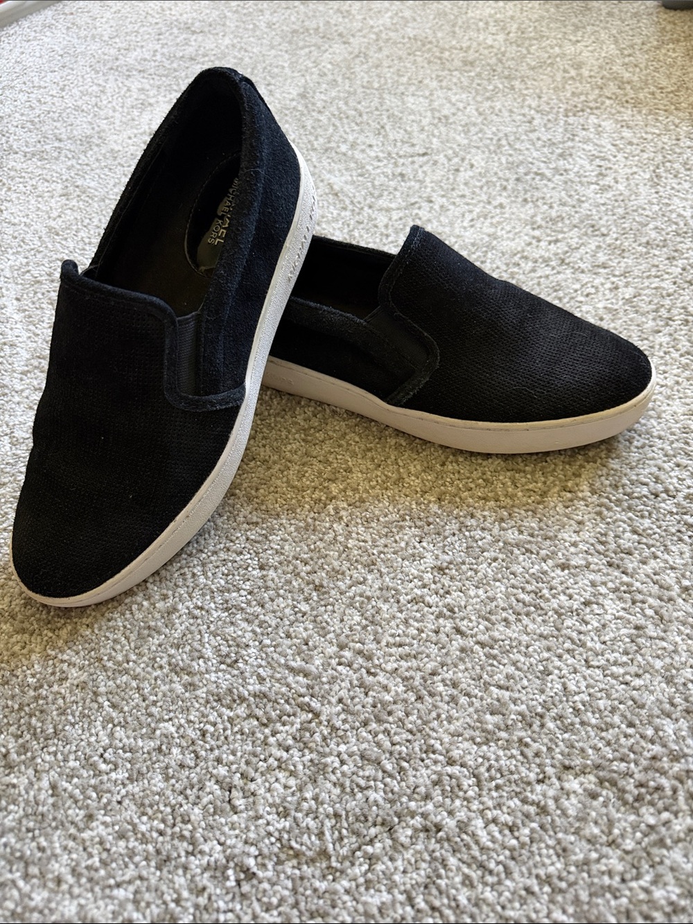 Michael Kors Black Slip-On Loafers with White Sole